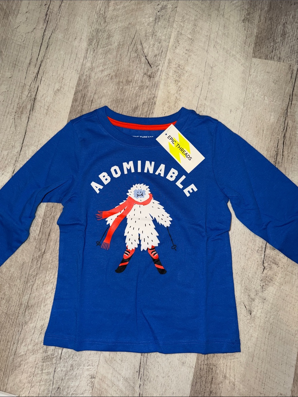 NEW Epic Threads Bright Blue 'Abominable' Long-Sleeve Tee